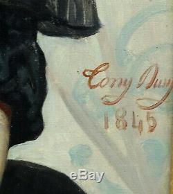 Tony Dury Portrait de Jeune Femme Epoque Louis Philippe HST XIXème siècle 1845