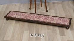 Très Long Repose Pieds En Bois Et Tissu, époque XIX ème