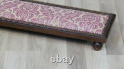 Très Long Repose Pieds En Bois Et Tissu, époque XIX ème