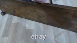 Très Long Repose Pieds En Bois Et Tissu, époque XIX ème