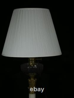 Très grande lampe de style Louis XVI en marbre et bronze, époque XIX ème