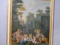 Trumeau Néoclassique, Scène Aux Nymphes Et Angelots époque XIX ème