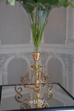 VASE CORNET EN BRONZE ET CRISTAL A BORD FESTONNE XIX ième EPOQUE NAPOLEON III