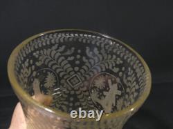 Vase Hollandais En Verre Gravé, Bateau, Moulin Et Phare, Pays-bas, époque XIX èm