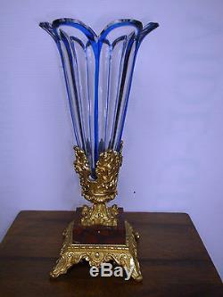 Vase Soliflore Bronze Et Cristal Baccarat Epoque XIX Eme