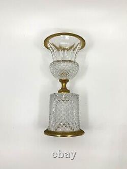 Vase de forme medicis en cristal taillé monté bronze XIXeme Epoque Charles X