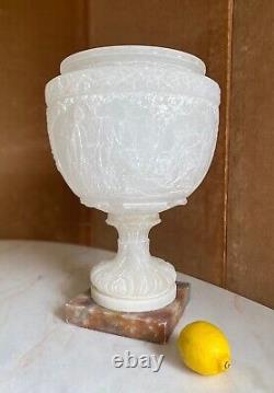 Vasque A l'Antique En Albâtre Sculpté, Epoque Fin XIXème/début XXème