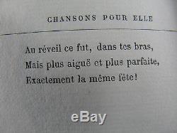 Verlaine Chansons pour elle Edition originale papier de Hollande reliure époque
