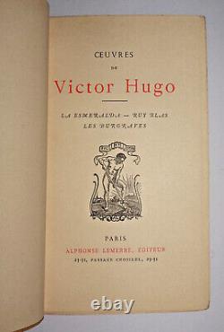 Victor HUGO LA ESMERALDA RELIURE D'EPOQUE SIGNÉE DAVID PARIS 1876