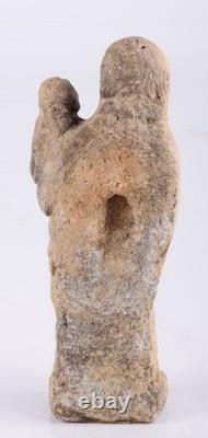 Vierge à l'enfant Sculpture Romane Pierre Haute-Époque France XII