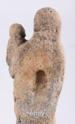 Vierge à l'enfant Sculpture Romane Pierre Haute-Époque France XII