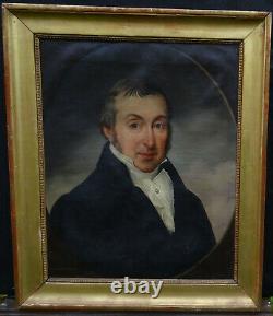 Xavier Montaut d'Oléron Portrait d'Homme Epoque Charles X siècle HST du XIXème