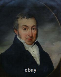Xavier Montaut d'Oléron Portrait d'Homme Epoque Charles X siècle HST du XIXème